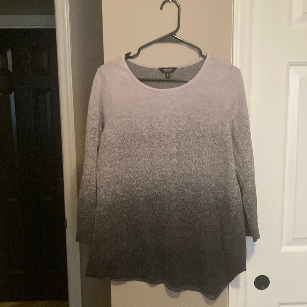 Purple Ombre Asymmetrical Long Sleeve Sweater